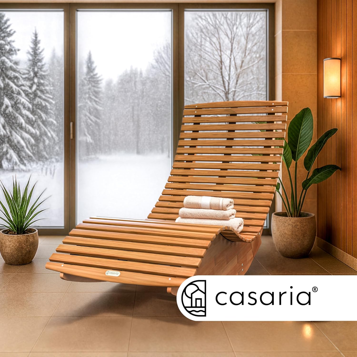 Casaria® 2X Sonnenliege Klappbar Wetterfest Holz 160kg Belastbarkeit Pflegeleicht FSC®-Zertifiziert Akazie Garten Balkon Sauna Liege Holzliege Relaxliege 195x60cm — Ansicht 2