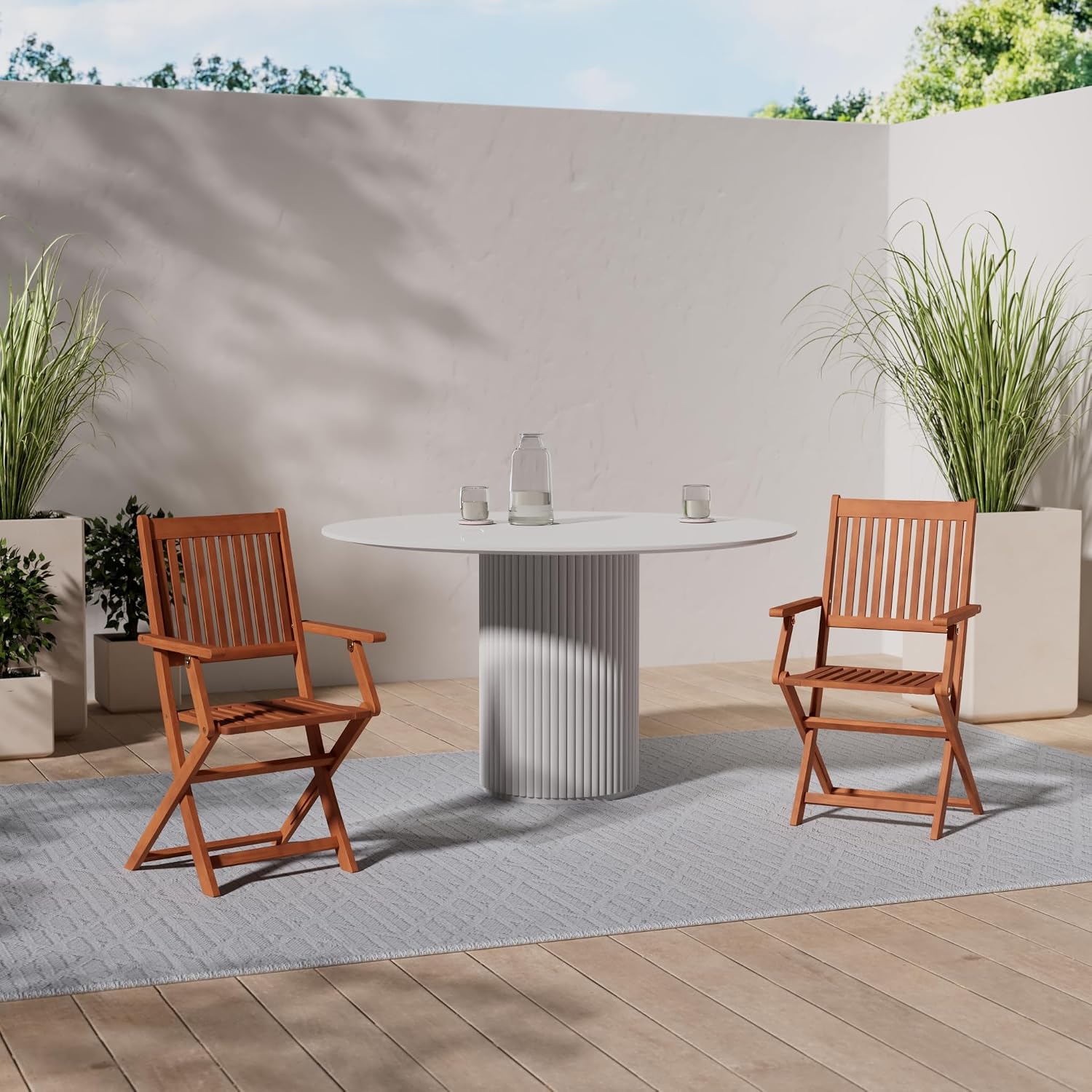 Casaria 4er Set Gartenstuhl Sydney FSC®-zertifiziertes Akazienholz klappbar Klappstuhl Hochlehner Garten Klappsessel — Ansicht 2