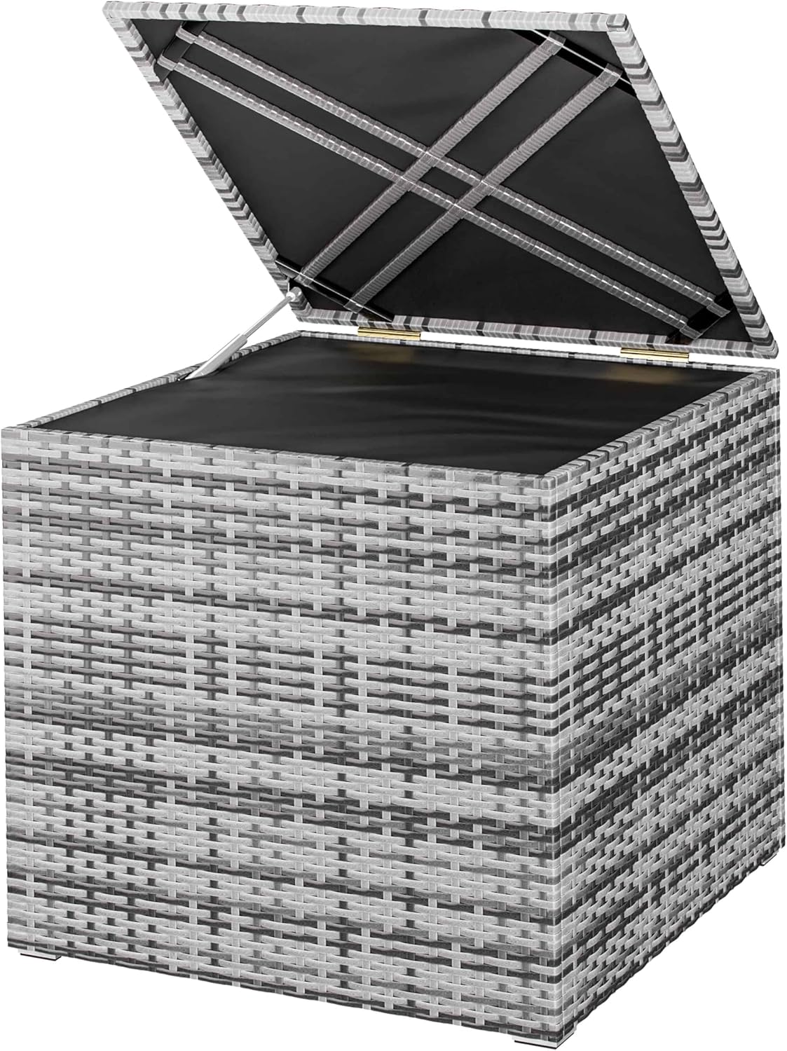 Casaria® Auflagenbox 318L Polyrattan - Wetterfeste Garten Aufbewahrungsbox für Kissen & Sitzauflagen 75x75x70cm, für Balkon, Terrasse und Garten, UV-beständig Grau
