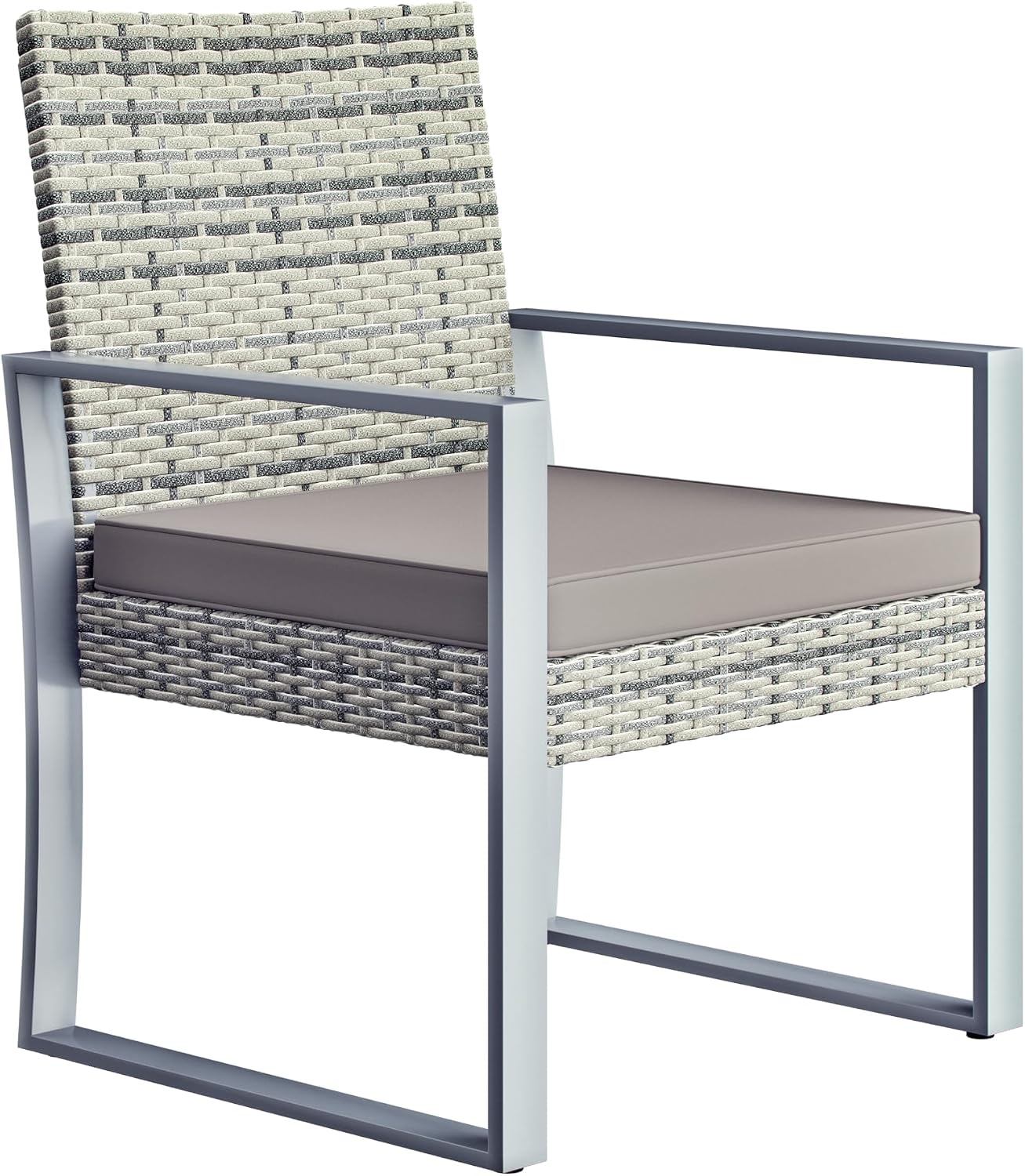 Casaria® Balkonmöbel Set WPC Tisch 160kg Belastbarkeit Polyrattan 2 Stühle Auflagen höhenverstellbare Füße Outdoor Wetterfest Garten Balkon Möbel Lounge Grau — Ansicht 4