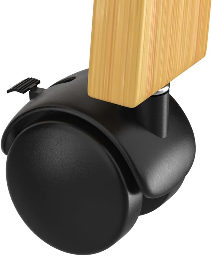 Casaria® Bambus Kleiderständer auf Rollen stabile Kleiderstange mit Ablagen & Haken platzsparender Garderobenständer aus Holz für Flur & Schlafzimmer — Ansicht 4