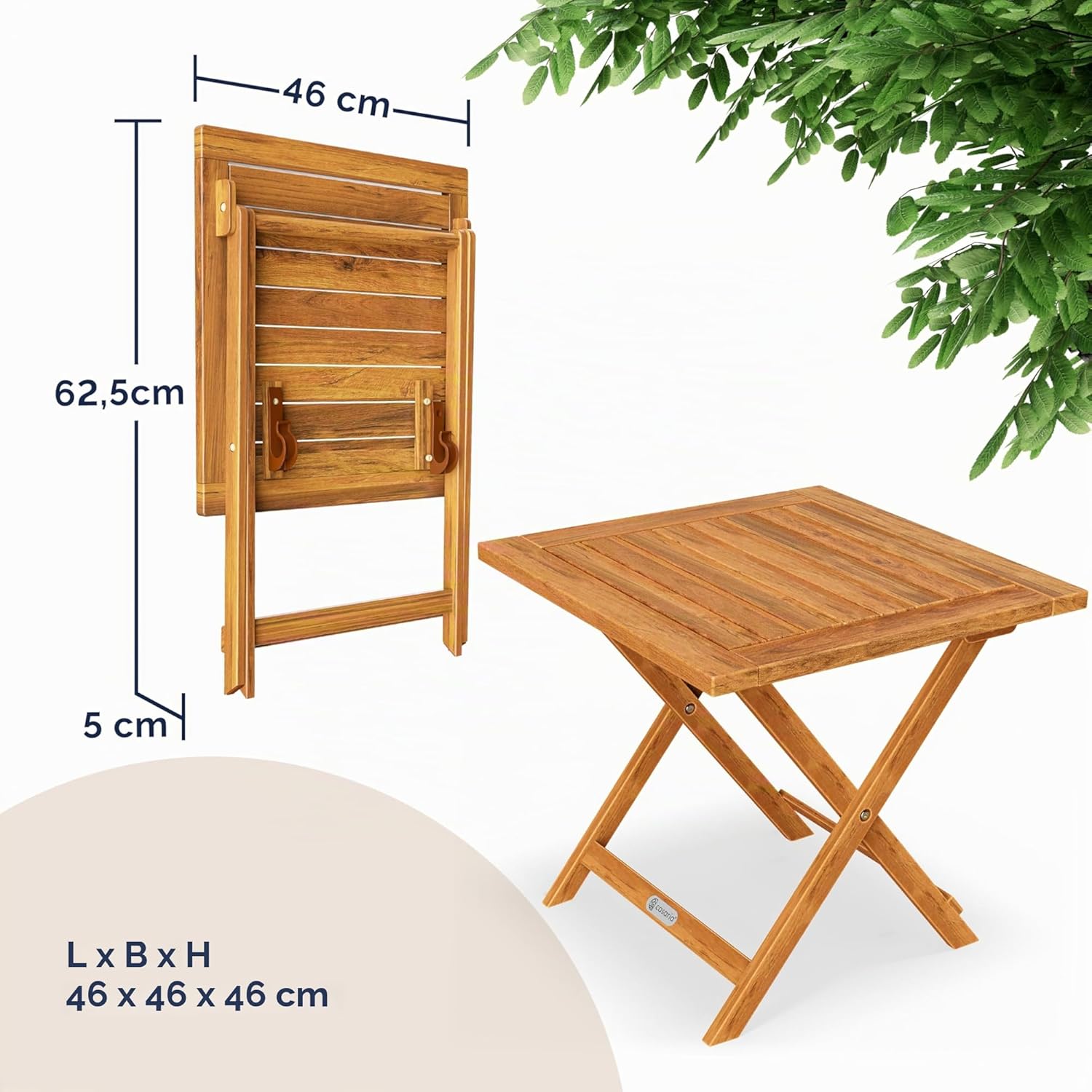 Casaria® Beistelltisch Holz Vollmontiert Klappbar 80kg Belastbar Balkon — Ansicht 2