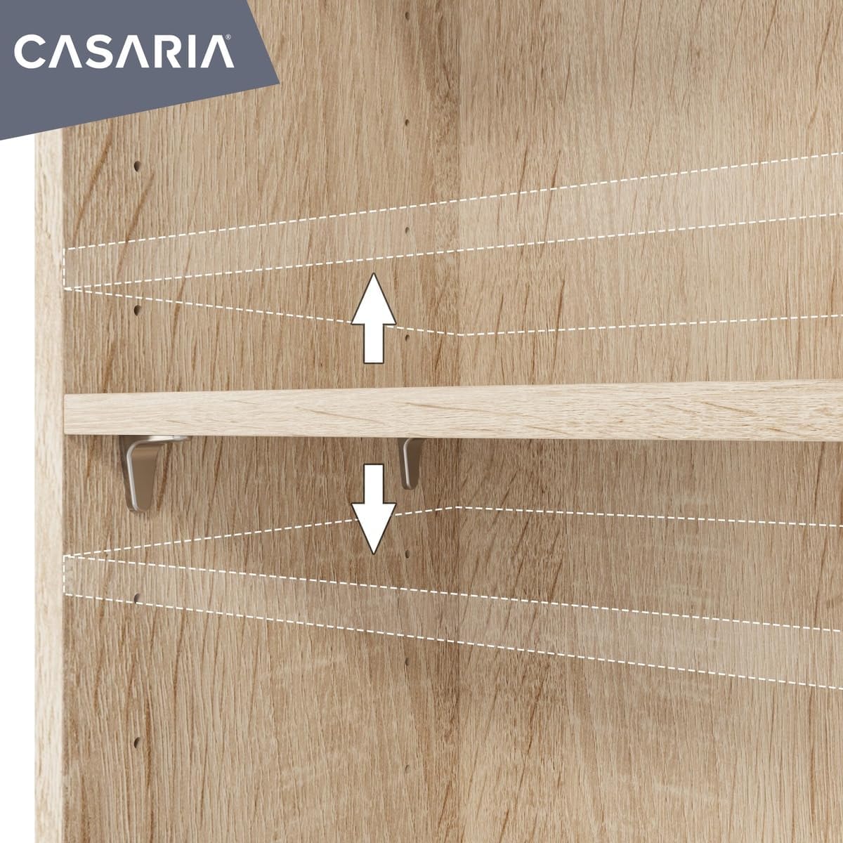 Casaria® Bücherregal 5 Fächer 190x60x28cm Höhenverstellbare Böden Holz Offen Modern Stehend Arbeitszimmer Büro Wohnzimmer Standregal Regal Vela Eiche — Ansicht 4