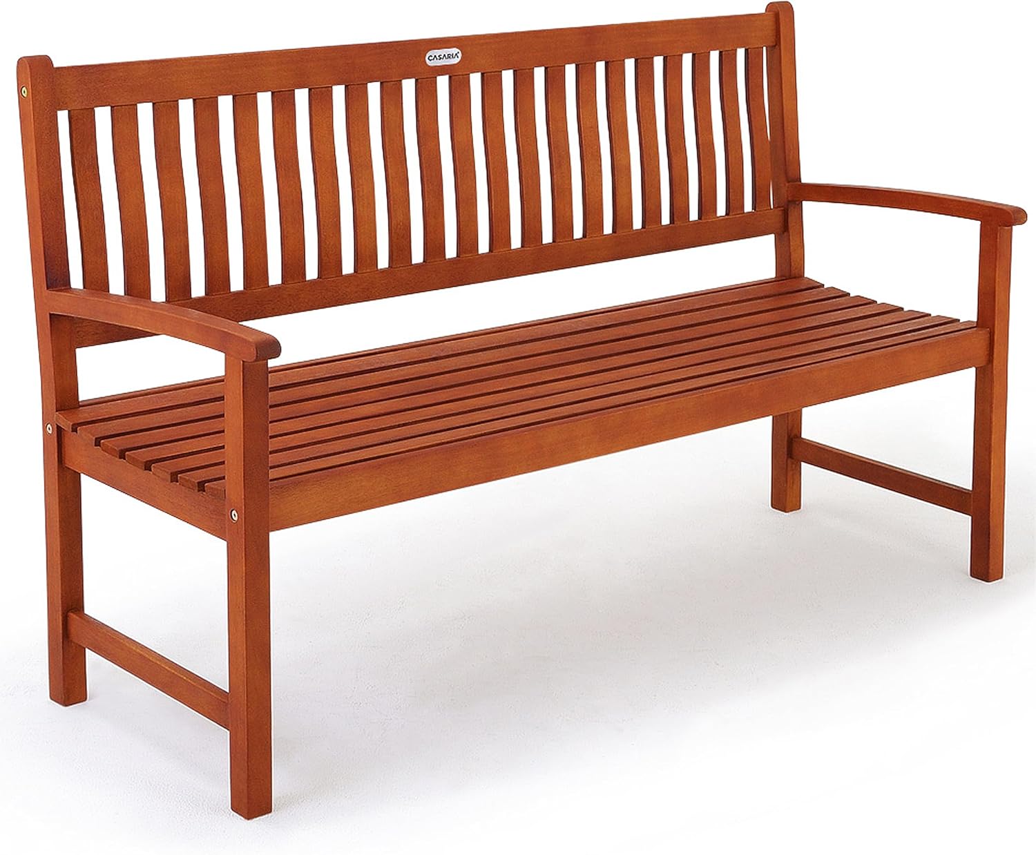 Casaria® Gartenbank 3-Sitzer Wetterfest Eukalyptus Holz 480kg Belastbarkeit Armlehne Rückenlehne 152x55cm FSC®-Zertifiziert Garten Balkon Bank 3 Personen Sitzbank