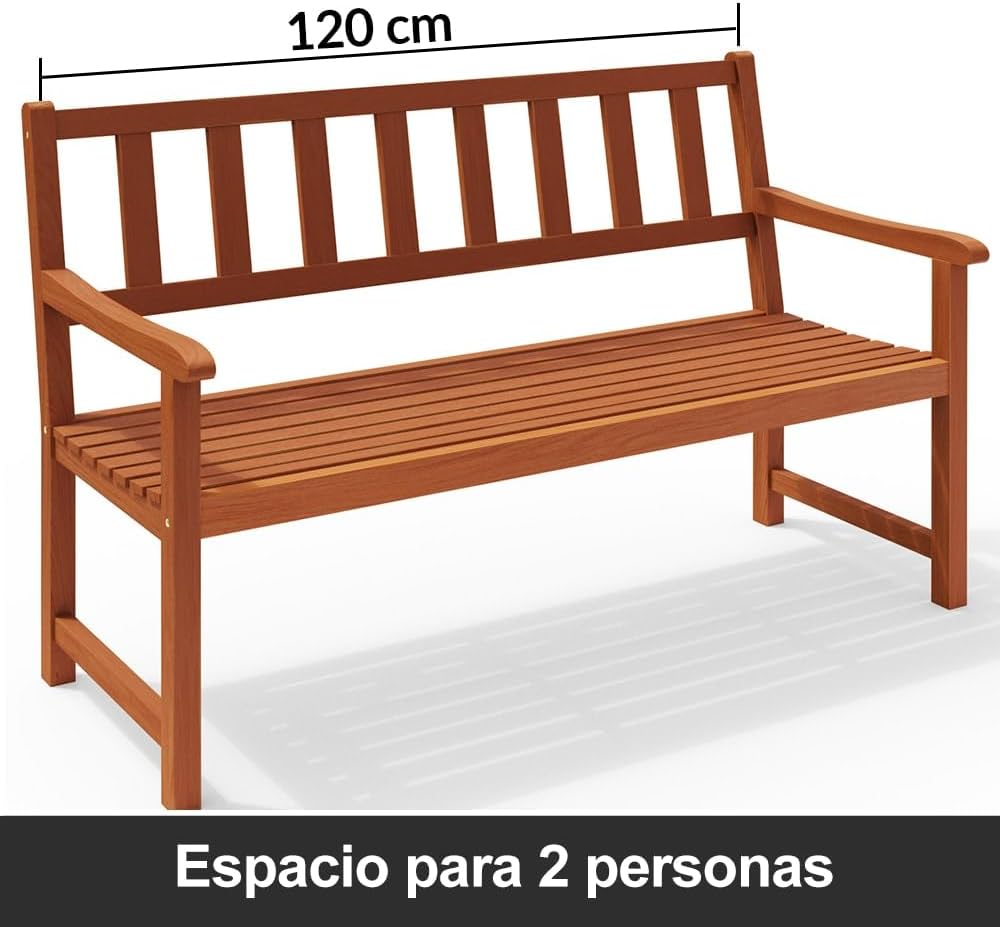 Casaria® Gartenbank Holz 320kg Belastbar FSC®-Zertifiziert Garten Akazie — Ansicht 3
