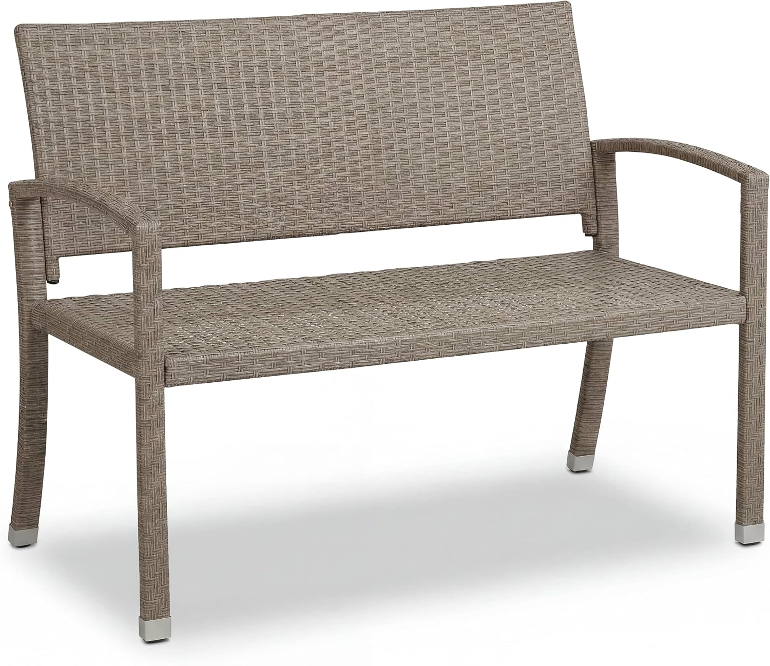 Casaria® Gartenbank Sitzbank Wetterfest Kunststoff 320kg Belastbarkeit Rückenlehne 122x58cm Garten Balkon Terrasse Bank Ergonomisch Polyrattan Creme