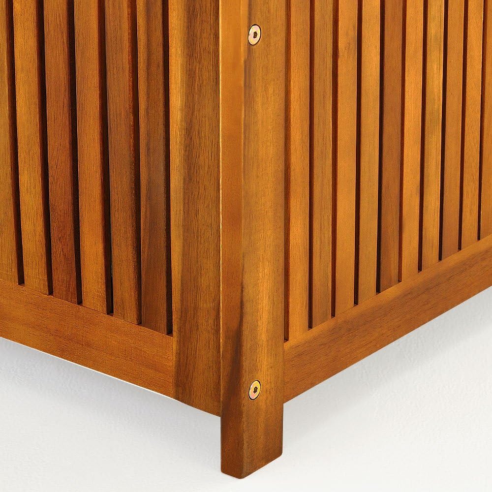 Casaria® Gartenbox Holz Akazie 205L Deckel 160kg Belastbarkeit Wetterfest Auflagenbox Aufbewahrungsbox Garten Balkon Wintergarten Sitztruhe 115x50cm — Ansicht 3