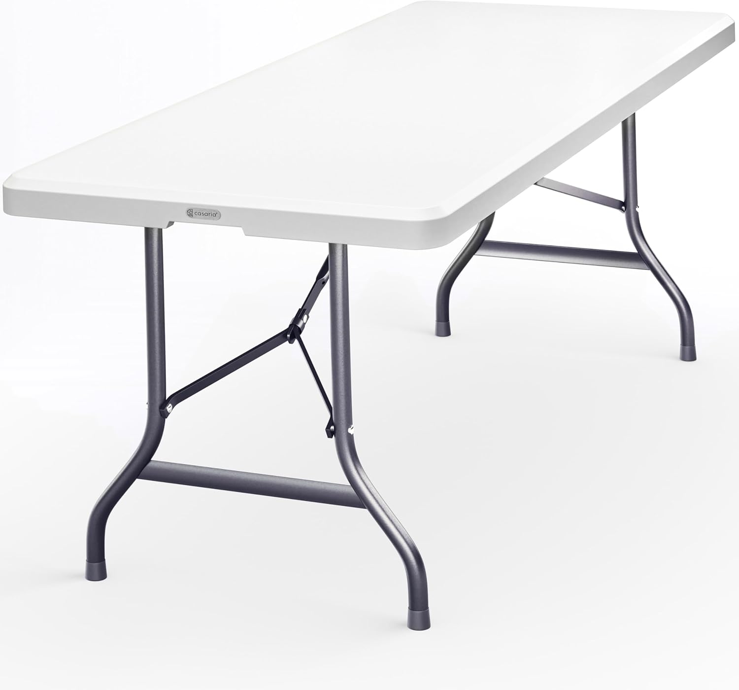 Casaria® Gartentisch Klappbar 220x70 cm für 10 Personen Wetterfest Kunststoff Stabil Tragegriff Garten Klapptisch Partytisch Esstisch Buffettisch Weiß