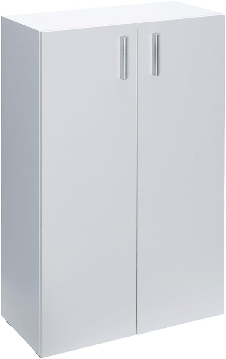 Casaria® Kommode mit 2 Türen 115,5x60x30cm Holz Modern höhenverstellbarer Einlegeboden Schlafzimmer Büro Flur Mehrzweckschrank Aktenschrank Schrank Weiß