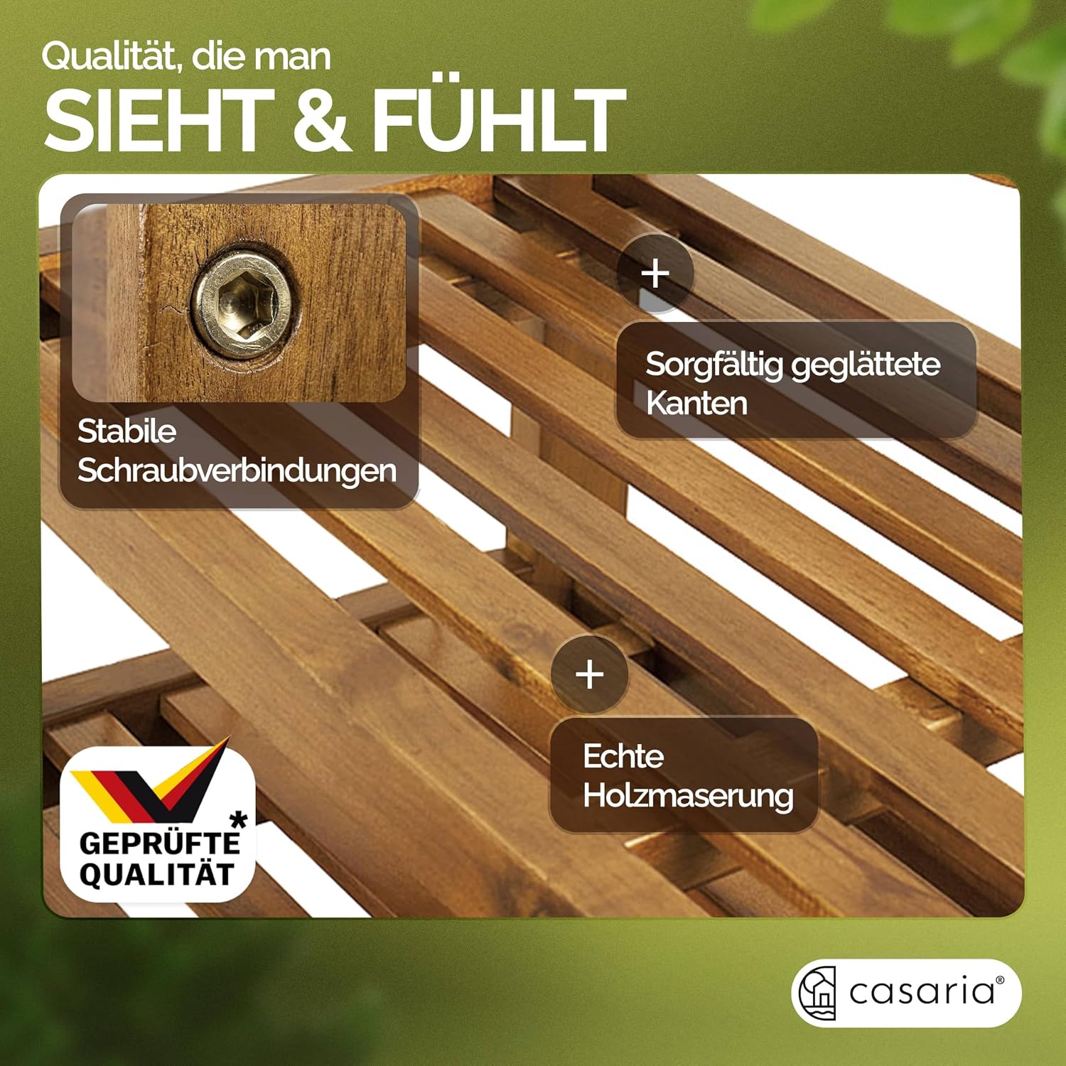 Casaria® Schuhregal mit 5 Ebenen 95x26x82cm FSC®-Zertifiziert Akazien Holz Massiv Bad Diele Flur Bad Schuhschrank Schuhaufbewahrung Schuhständer Braun — Ansicht 6