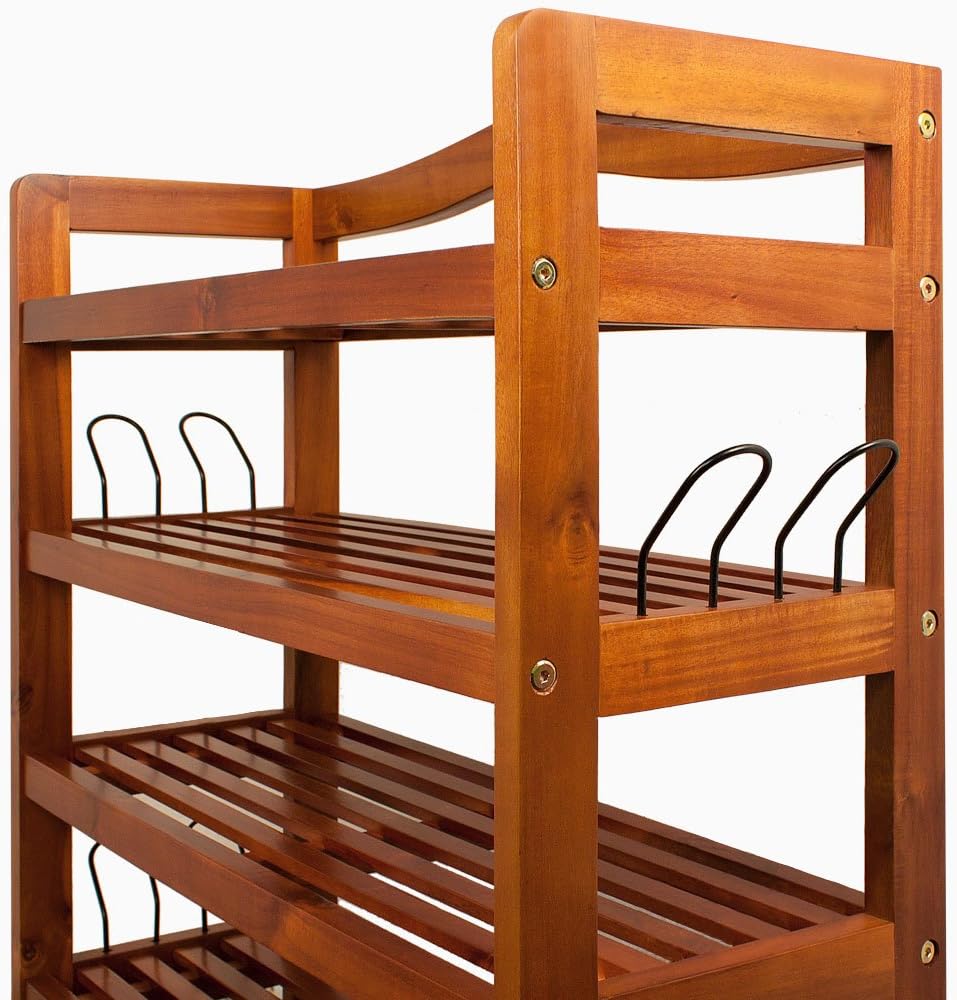 Casaria® Schuhregal Schmal 2er Set Holz FSC®-Zertifiziert 5 Ebenen 80x26x82cm Akazie Platzsparend Offen Flur Schuhschrank Schuhständer Schuhablage Regal — Ansicht 6