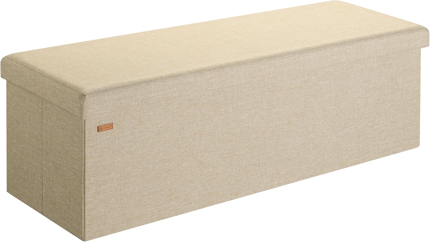 Casaria® Sitzbank mit Stauraum Faltbar Beige 115x40x40cm Gepolstert Deckel Leinen - Optik Schlafzimmer Wohnzimmer Flur Sitztruhe Truhenbank Polsterbank