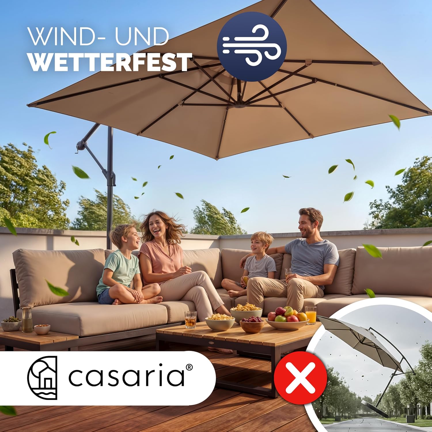 Casaria® Sonnenschirmständerplatten 4er Set bis 80 kg befüllbar mit Wasser Sand für Ampelschirm Bodenkreuz Metallverbindern wetterfestes Schirmgewicht — Ansicht 5